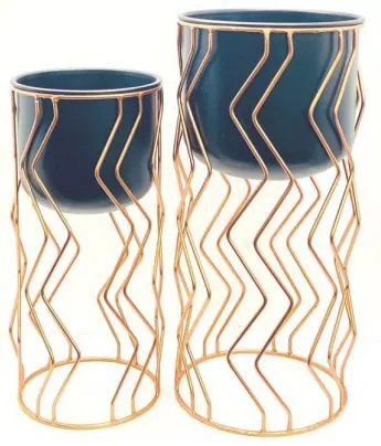 Zigzag Wire Planter Set of 2