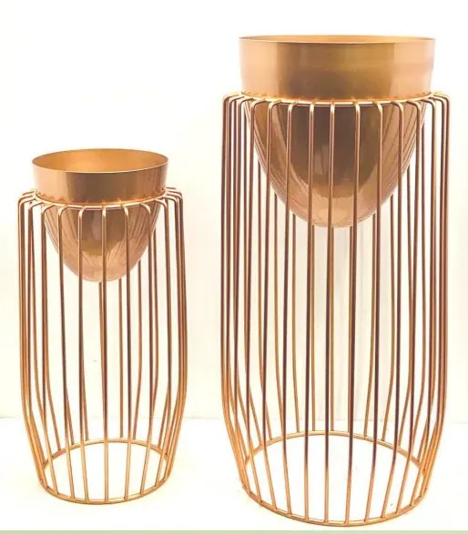 Copper Cage Planter Set of 2