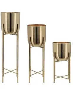 Gold Planter Stand Set of 3