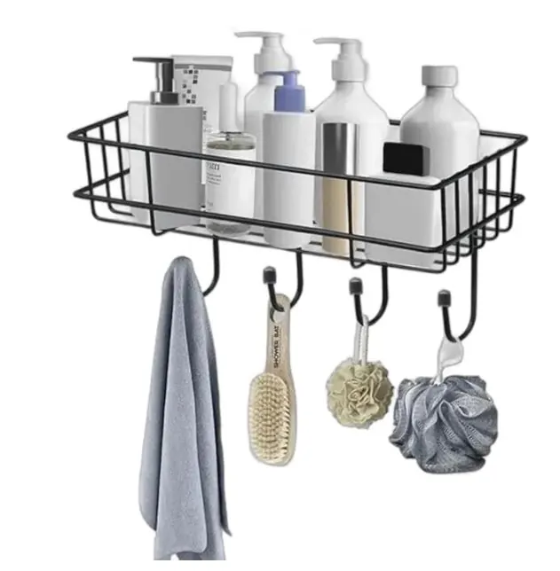 Bathroom Shelf with Hooks